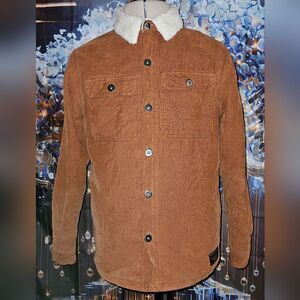 Denim & Flower Ricky Singh, Sienna, Corduroy and Sherpa Collar Coat, Size S